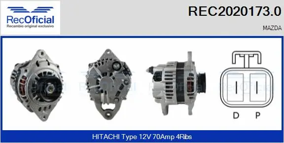 Alternateur RECOFICIAL REC2020173.0