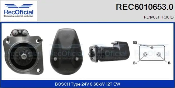 Démarreur RECOFICIAL REC6010653.0