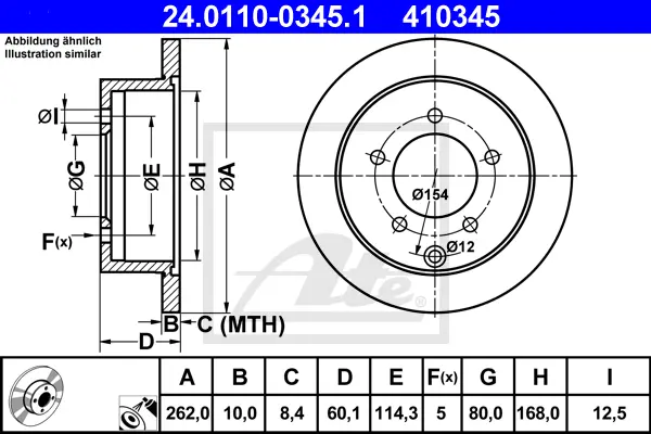 Disque de frein ATE-APAC 24.0110-0345.1
