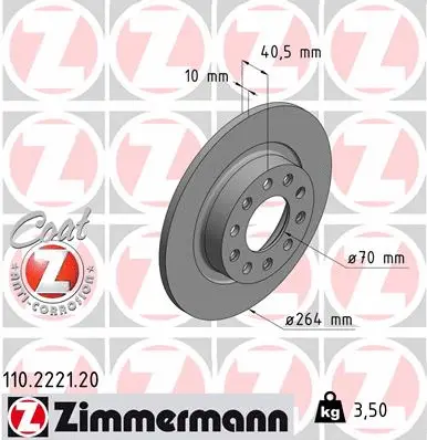 Disque de frein ZIMMERMANN 110.2221.20
