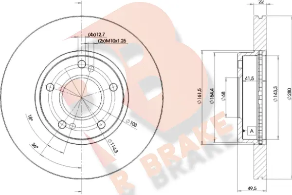 Disque de frein R BRAKE 78RBD21057