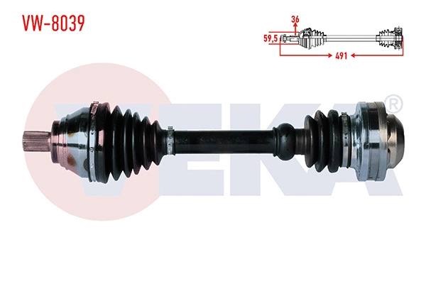 Arbre de transmission VEKA VW-8039