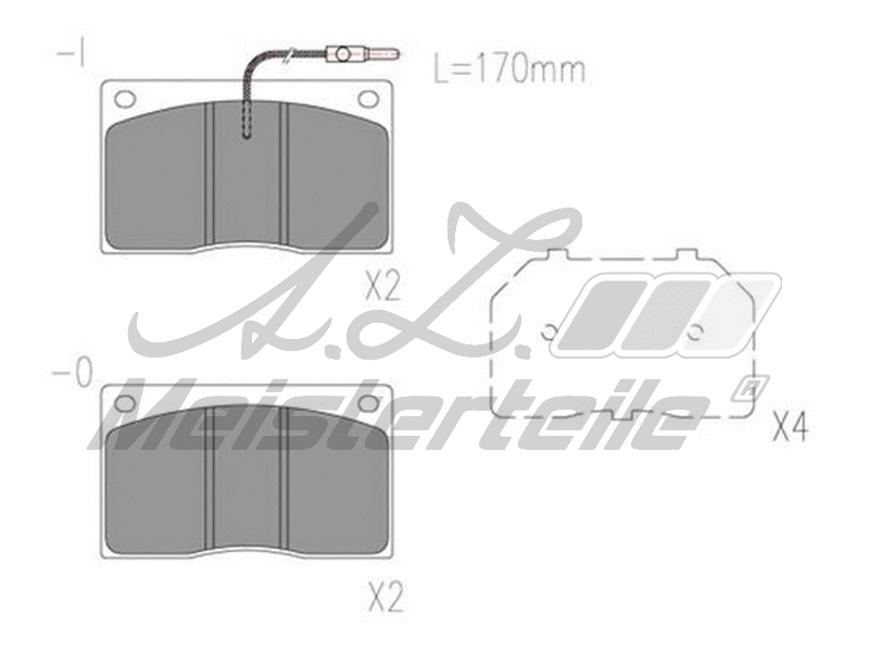 Kit de plaquettes de frein, frein à disque A.Z. Meisterteile AZMT-44-022-1725