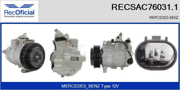 Compresseur, climatisation RECOFICIAL RECSAC76031.1