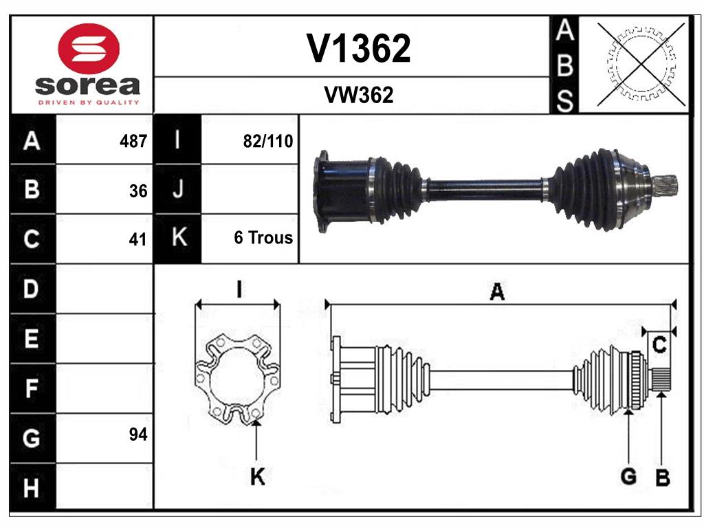 Arbre de transmission SNRA V1362