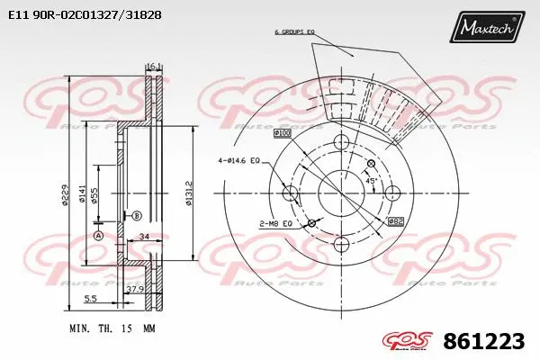Disque de frein MAXTECH 861223