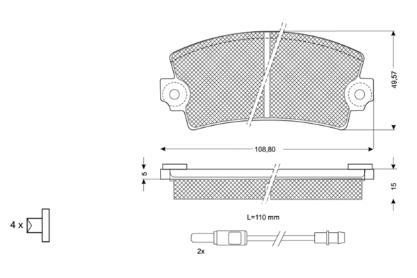 Kit de plaquettes de frein, frein à disque PROCODIS FRANCE PF10431