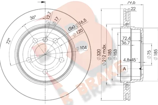 Disque de frein R BRAKE 78RBD22218