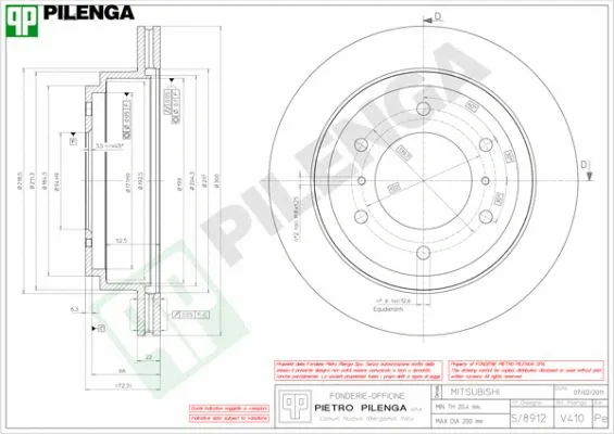 Disque de frein PILENGA V410