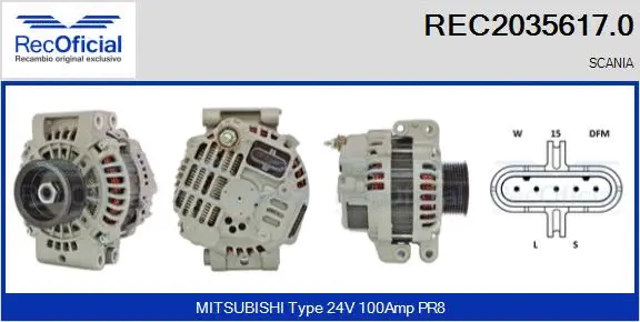 Alternateur RECOFICIAL REC2035617.0