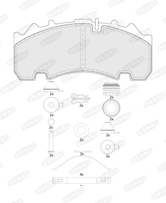 Kit de plaquettes de frein, frein à disque BERAL BCV29263TK