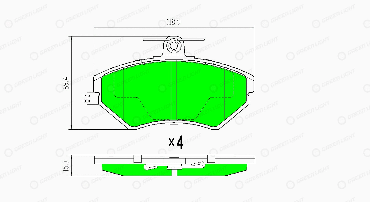 Kit de plaquettes de frein, frein à disque Automotive Adriado GLBP0034