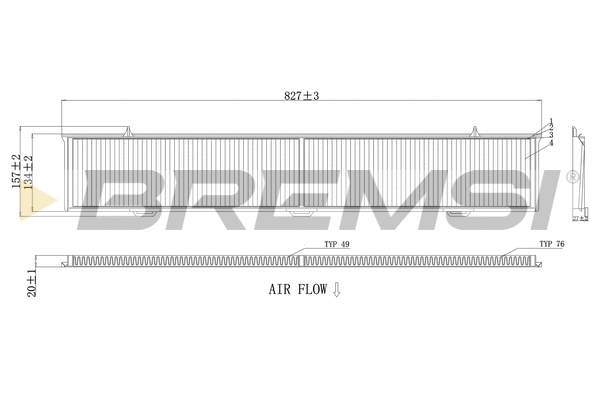 Filtre, air de l'habitacle BREMSI FC0085