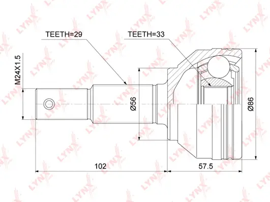 Jeu de joints, arbre de transmission LYNXAUTO CO-3853
