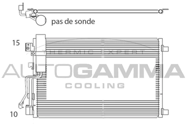 Condenseur, climatisation AUTOGAMMA 104579