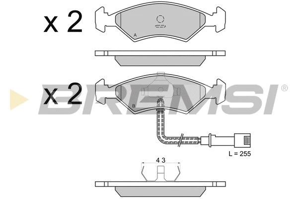 Kit de plaquettes de frein, frein à disque BREMSI BP2266