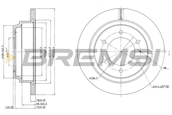 Disque de frein BREMSI CD6695V