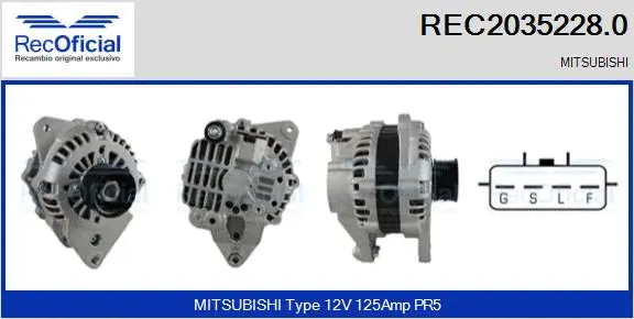 Alternateur RECOFICIAL REC2035228.0