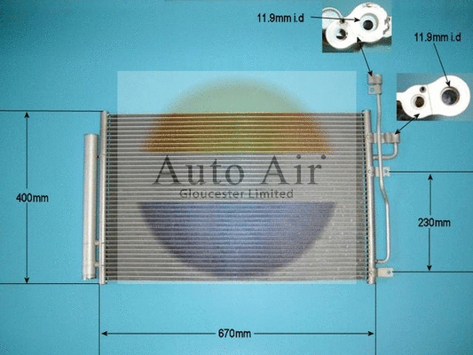 Condenseur, climatisation AUTO AIR GLOUCESTER 16-1375