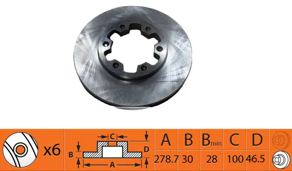 Disque de frein SB BR22154T