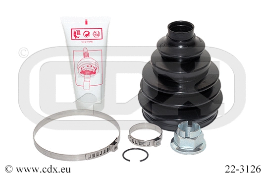 Jeu de joints-soufflets, arbre de commande CDX 22-3126