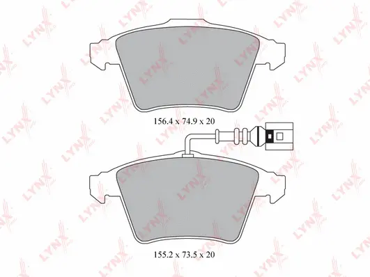 Kit de plaquettes de frein, frein à disque LYNXAUTO BD-8006