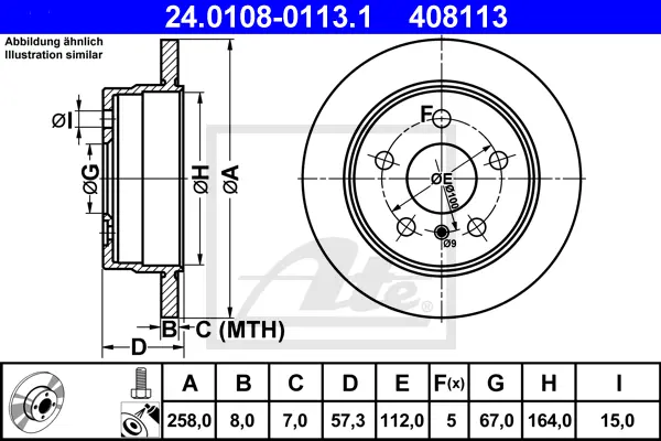 Disque de frein ATE-APAC 24.0108-0113.1