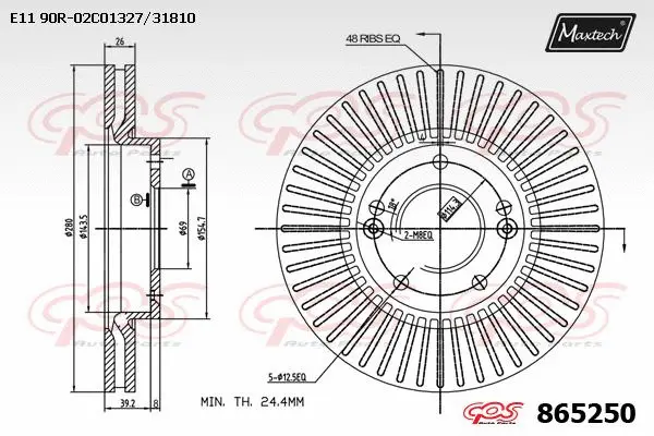 Disque de frein MAXTECH 865250