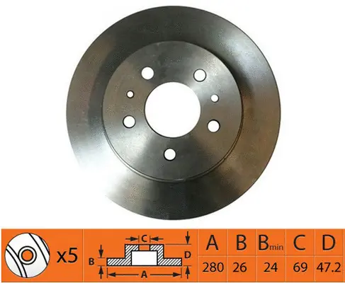 Disque de frein SB BR11125T