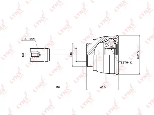 Jeu de joints, arbre de transmission LYNXAUTO CO-3711