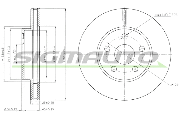 Disque de frein SIGMAUTO DBA620V