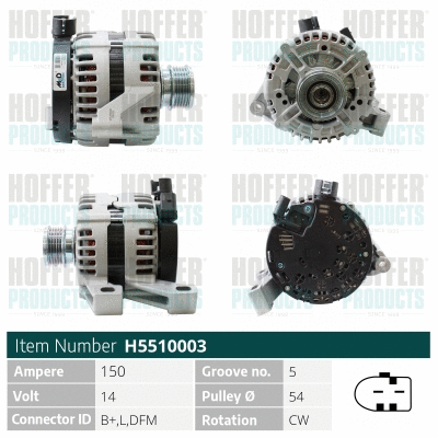 Alternateur HOFFER H5510003