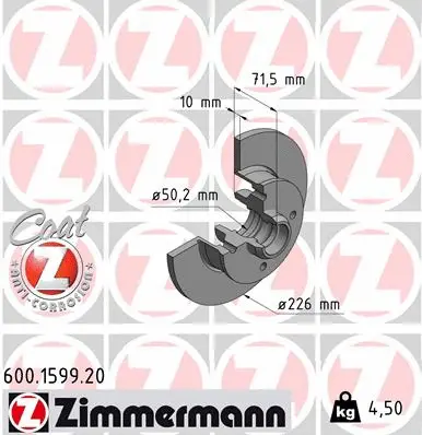 Disque de frein ZIMMERMANN 600.1599.20