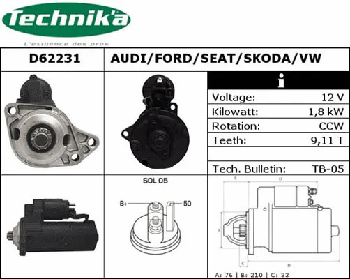 Démarreur Technika D62231