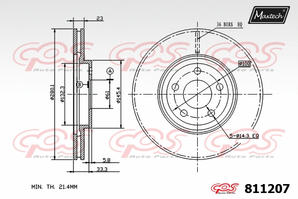 Disque de frein MAXTECH 811207