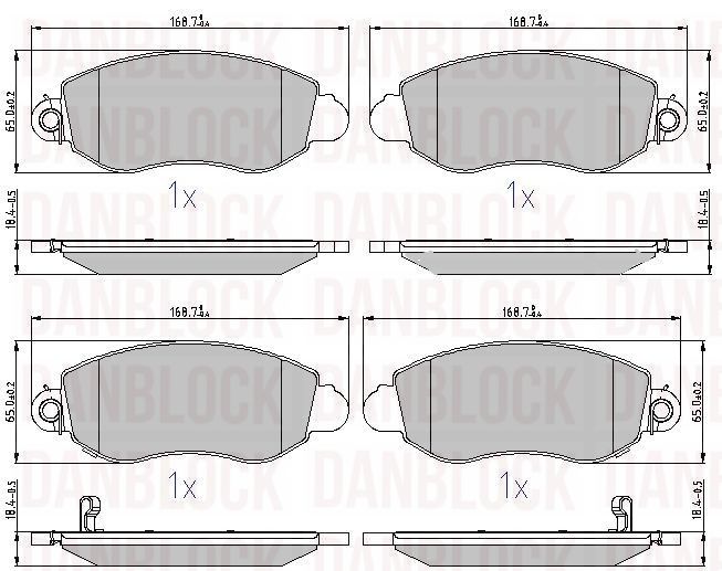 Kit de plaquettes de frein, frein à disque DANBLOCK DB 510207