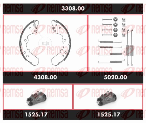 Kit de freins, freins à tambours REMSA 3308.00