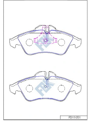 Kit de plaquettes de frein, frein à disque FBK FD11051