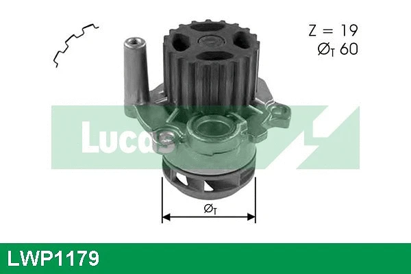 Pompe à eau, refroidissement du moteur LUCAS LWP1179