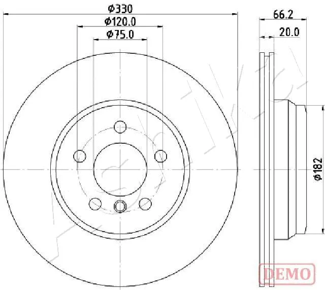 Disque de frein ASHIKA 61-00-0118C