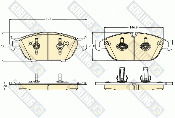 Kit de plaquettes de frein, frein à disque GIRLING 6121132