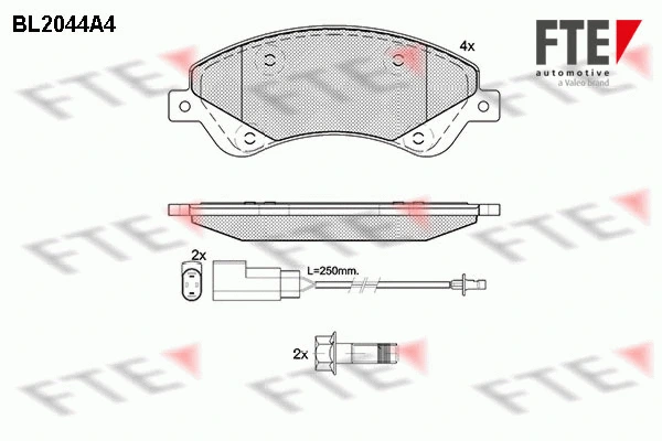 Kit de plaquettes de frein, frein à disque FTE 9010630