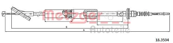 Tirette à câble, commande d'embrayage METZGER 18.3504
