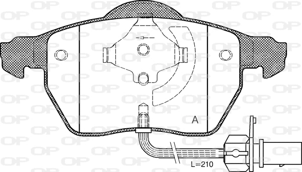 Kit de plaquettes de frein, frein à disque OPEN PARTS BPA0390.52
