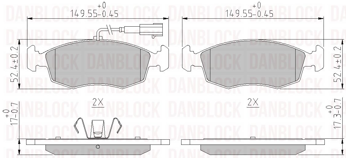 Kit de plaquettes de frein, frein à disque DANBLOCK DB 510906