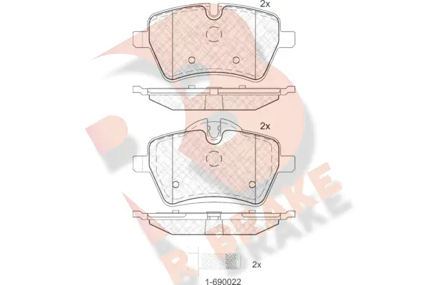 Kit de plaquettes de frein, frein à disque R BRAKE RB1756