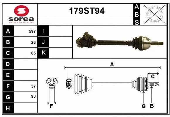 Arbre de transmission STARTCAR 179ST94