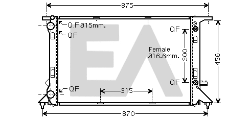 Radiateur, refroidissement du moteur EACLIMA 31R02103