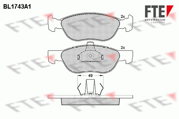 Kit de plaquettes de frein, frein à disque FTE 9010327