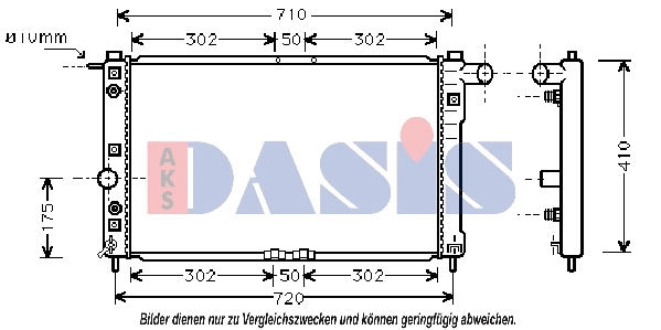 Radiateur, refroidissement du moteur AKS DASIS 510008N